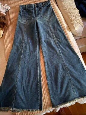 Show Me Your MuMu Dark Blue Wide Leg Flare Jeans